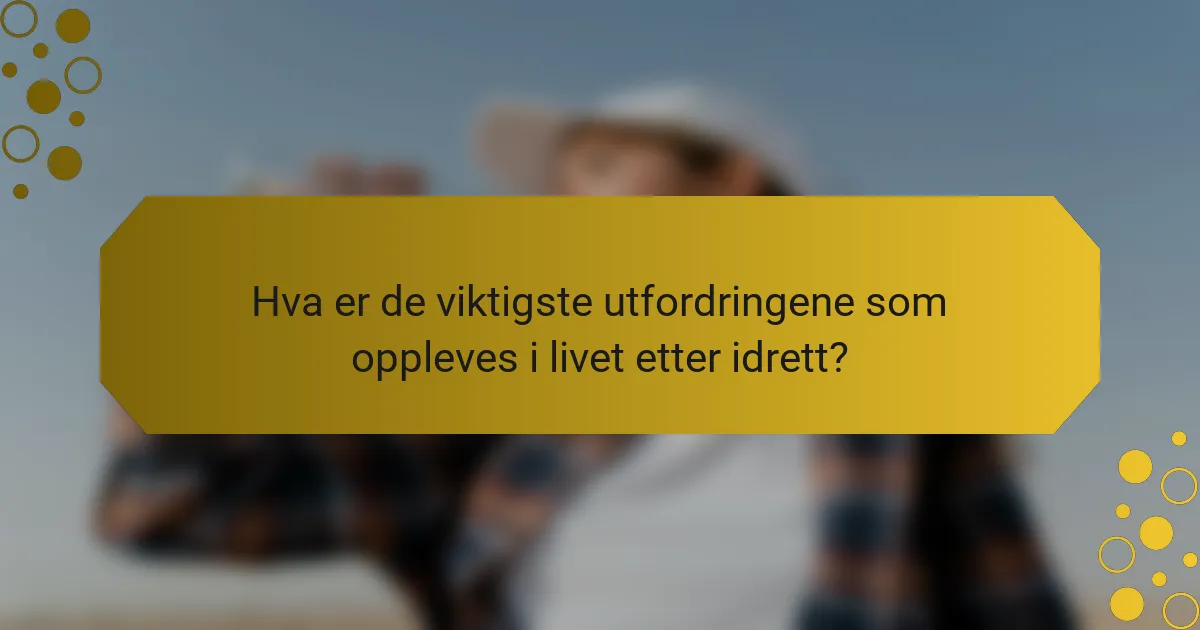 Hva er de viktigste utfordringene som oppleves i livet etter idrett?