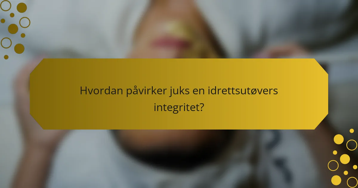 Hvordan påvirker juks en idrettsutøvers integritet?